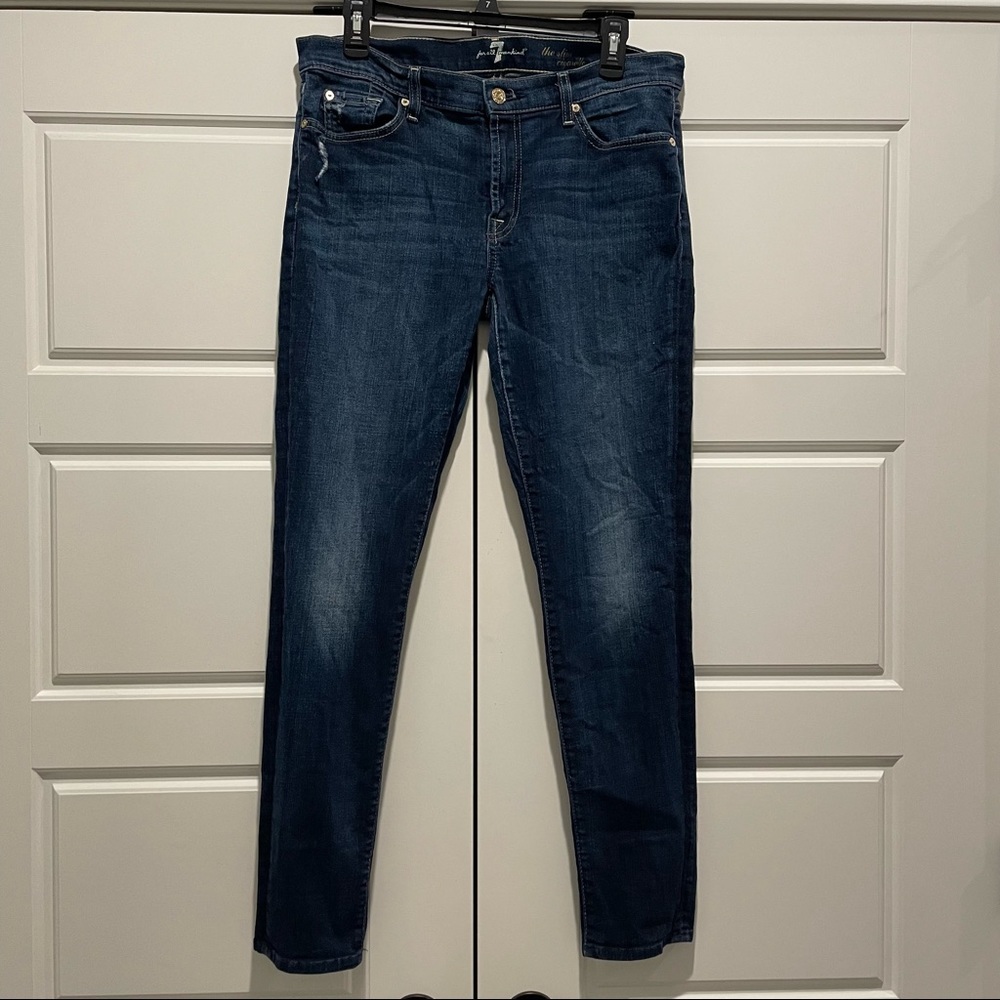 7 For All Mankind the Slim Cigarette Jeans Dark Skinny